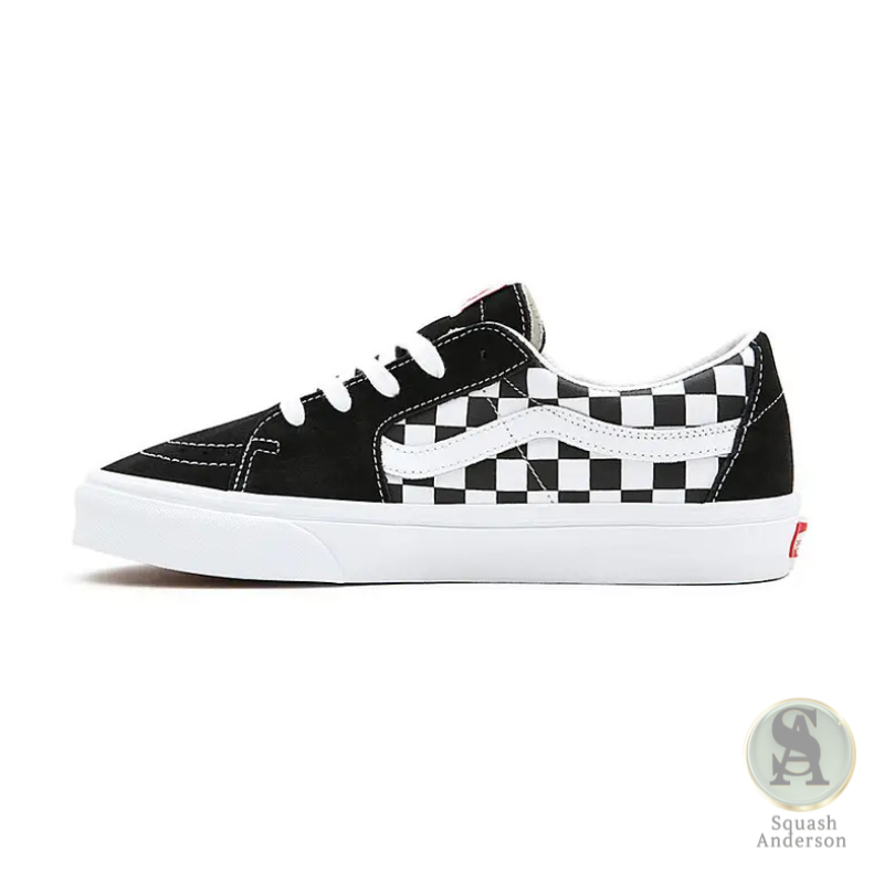 Black & White Checkerboard Low-Top Sneakers