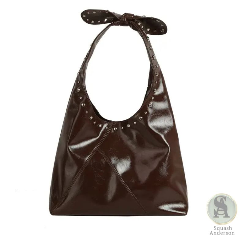 Knot Handle Studded Hobo Bag