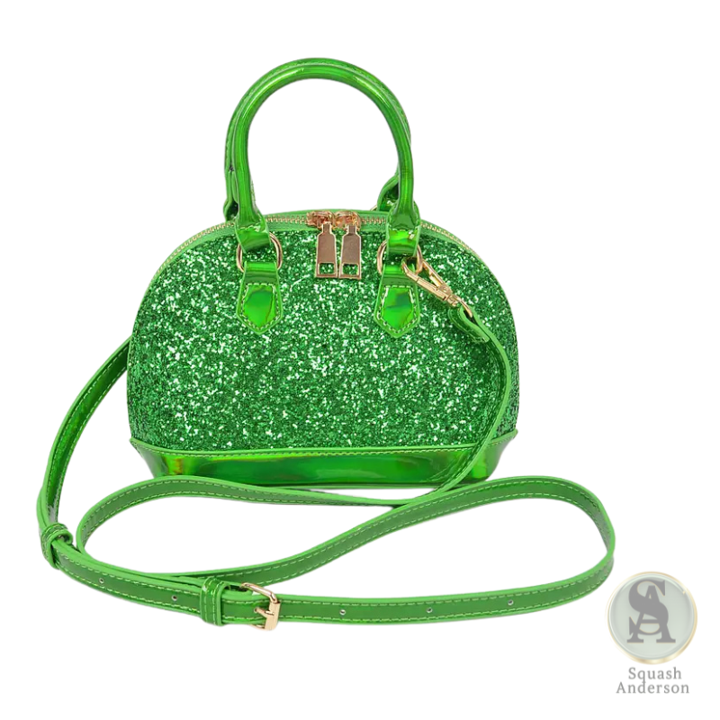 Glitter Mirror Top Handle Crossbody Bag