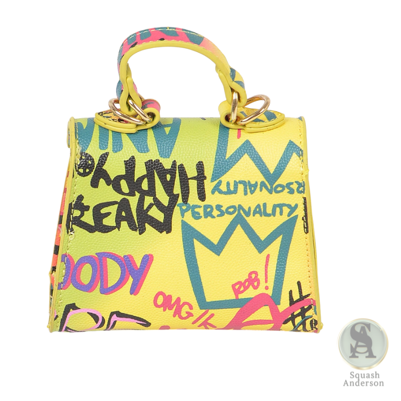 Graffiti Print Mini Handle Bag