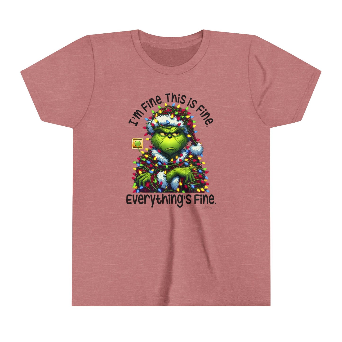 I’m fine this fine grinch Youth Short Sleeve Tee image 4