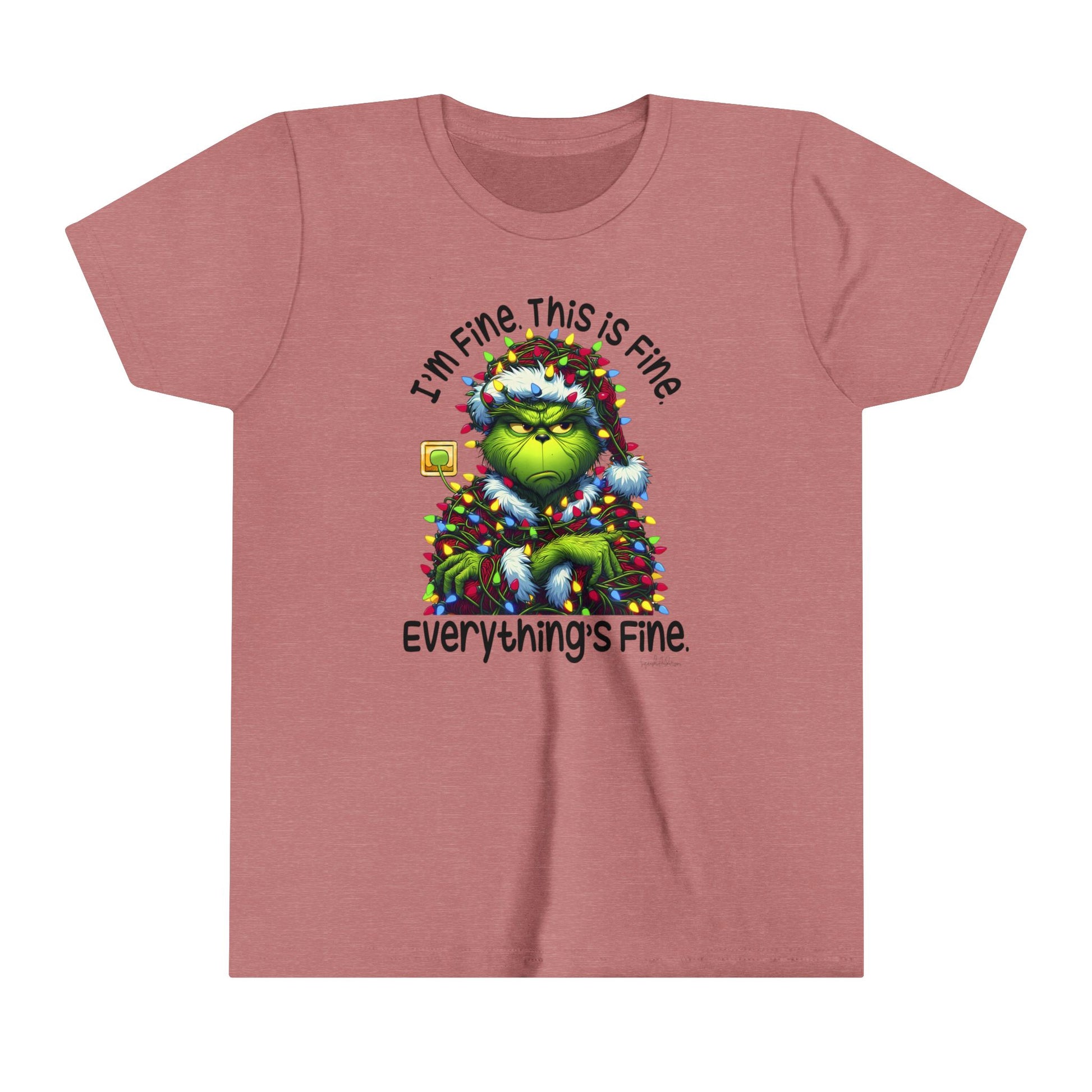 I’m fine this fine grinch Youth Short Sleeve Tee image 4