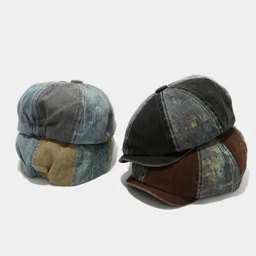 Vintage Washed Newsboy Cap For Men Women