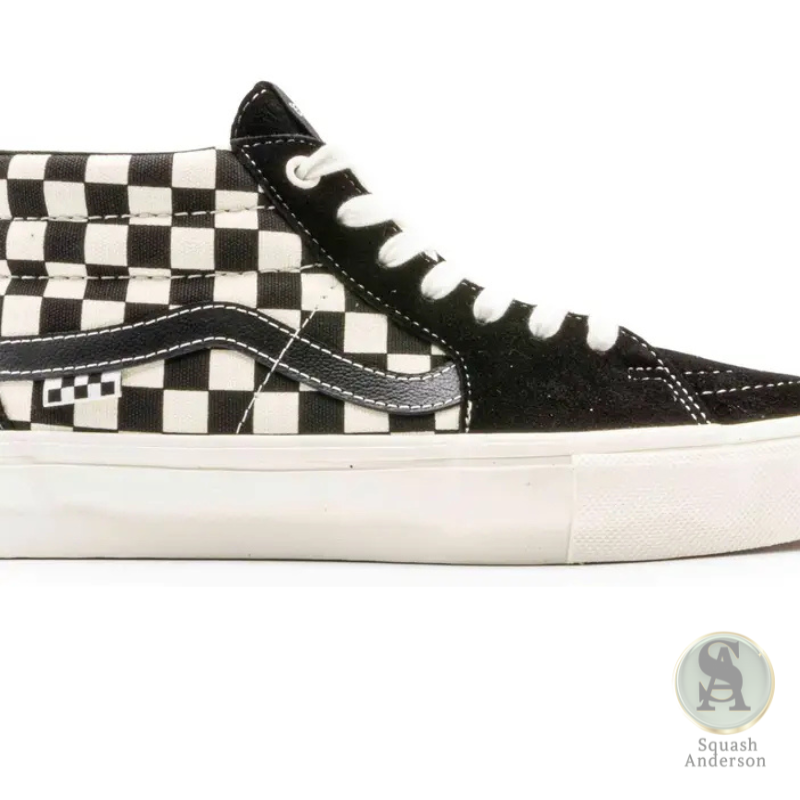 Vans Skate Grosso Mid Checkerboard Black and Marshmallow Shoe