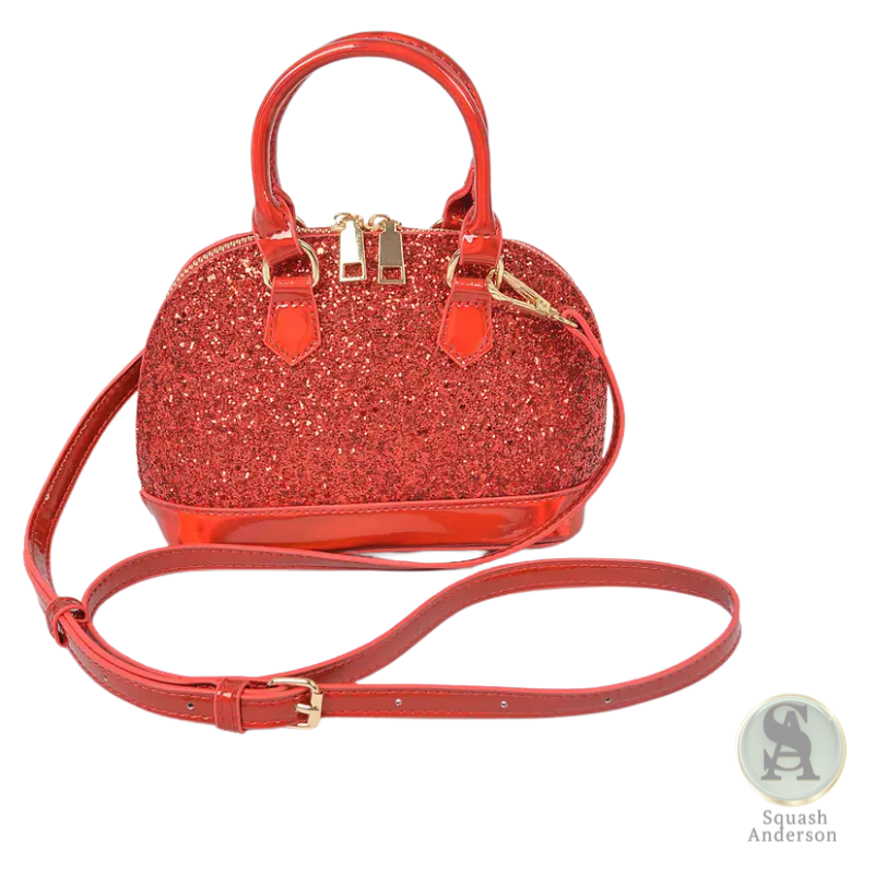 Glitter Mirror Top Handle Crossbody Bag
