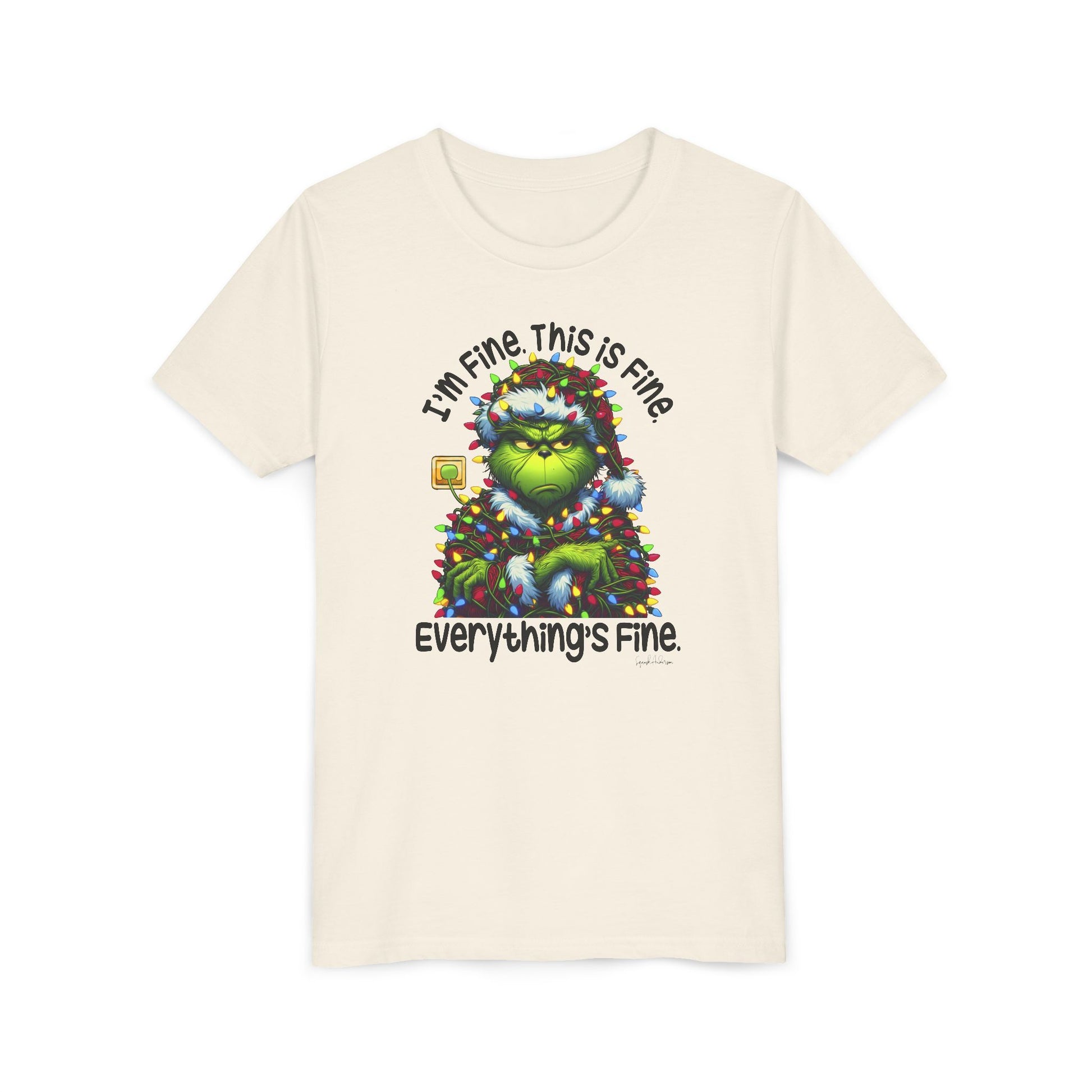 I’m fine this fine grinch Youth Short Sleeve Tee image 14