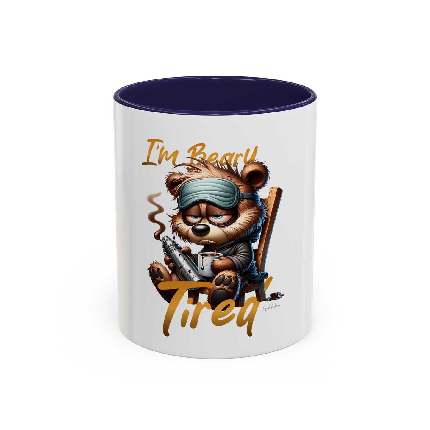 Beary Tired Accent Coffee Mug (11, 15oz) image 4