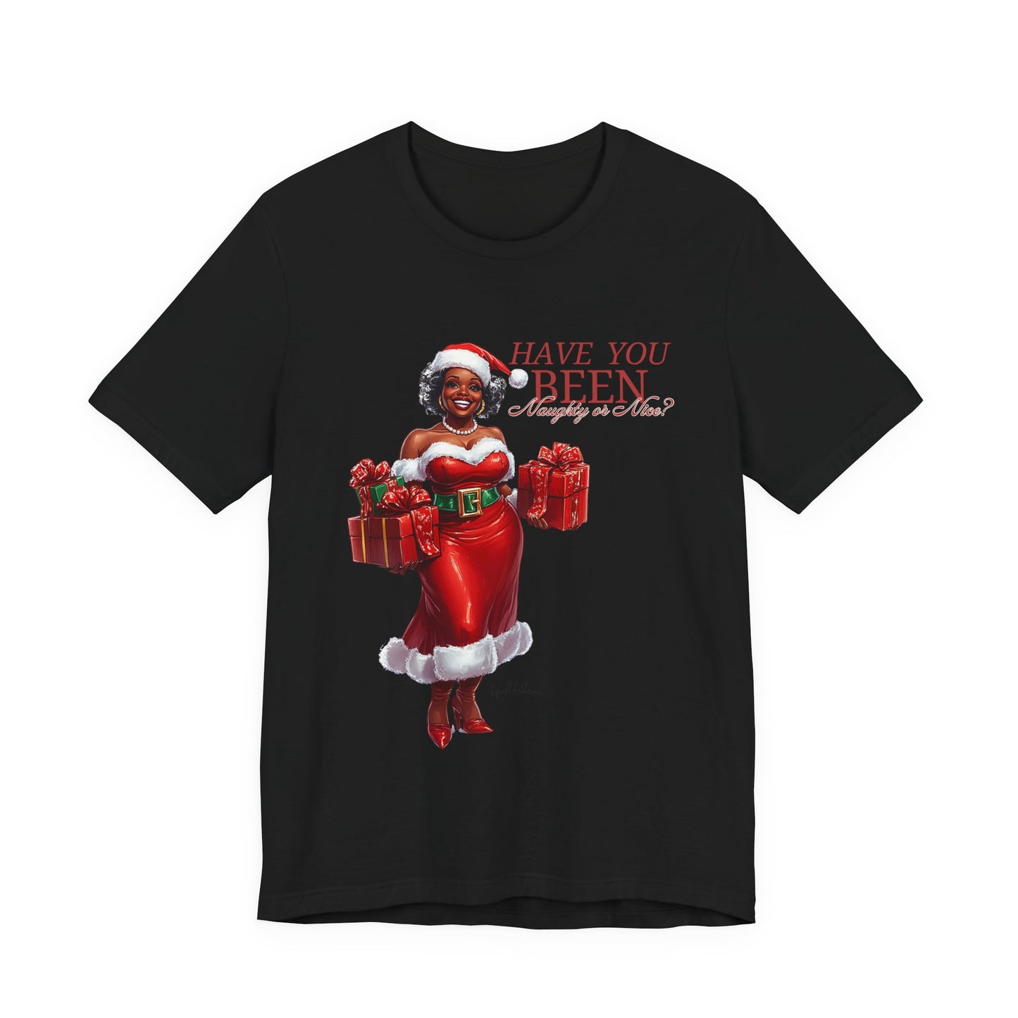 Mrs Claus Naughty or Nice Unisex Jersey Short Sleeve Tee image 6