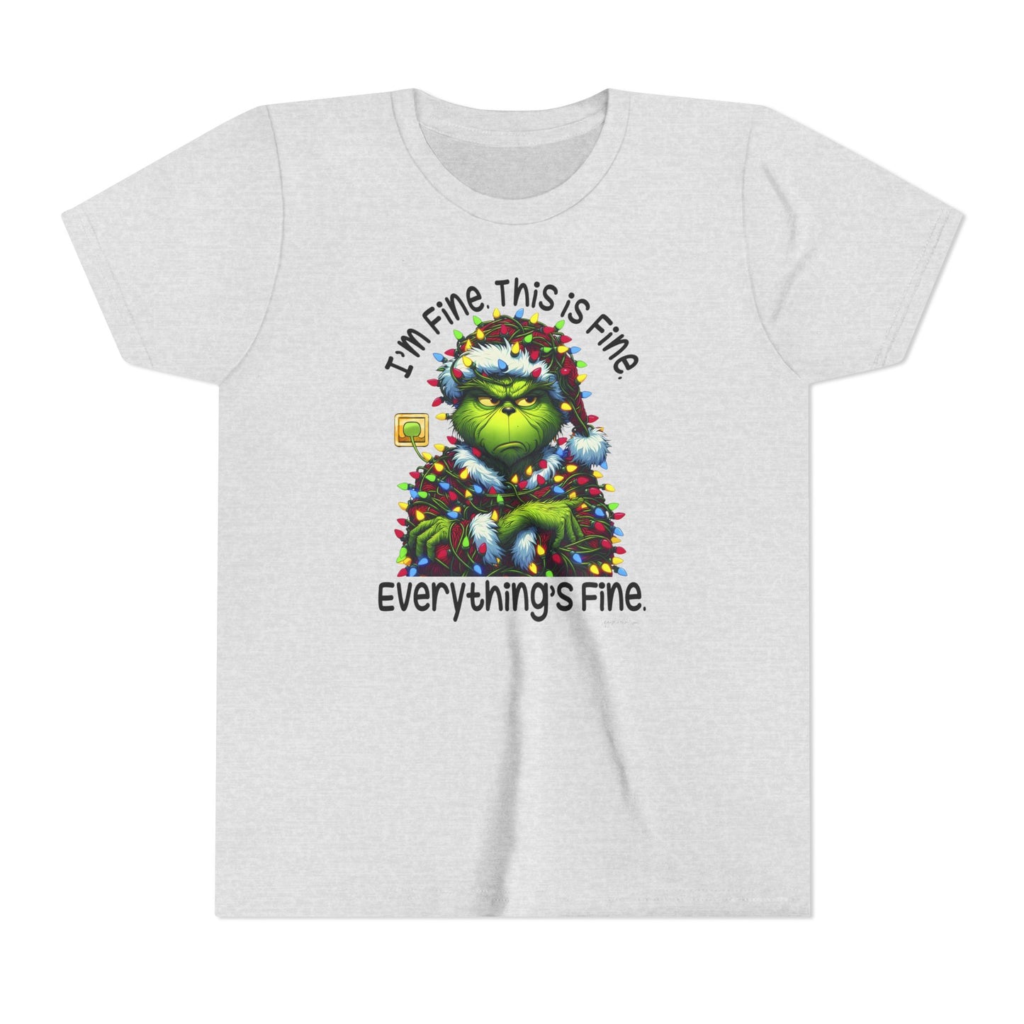 I’m fine this fine grinch Youth Short Sleeve Tee image 4