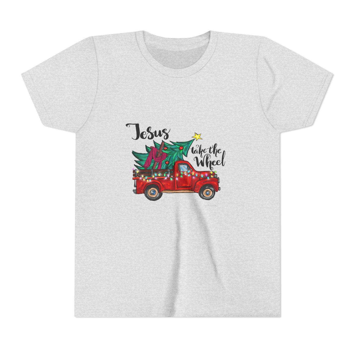 Jesus Take The Wheel Youth Short Sleeve Tee image 4