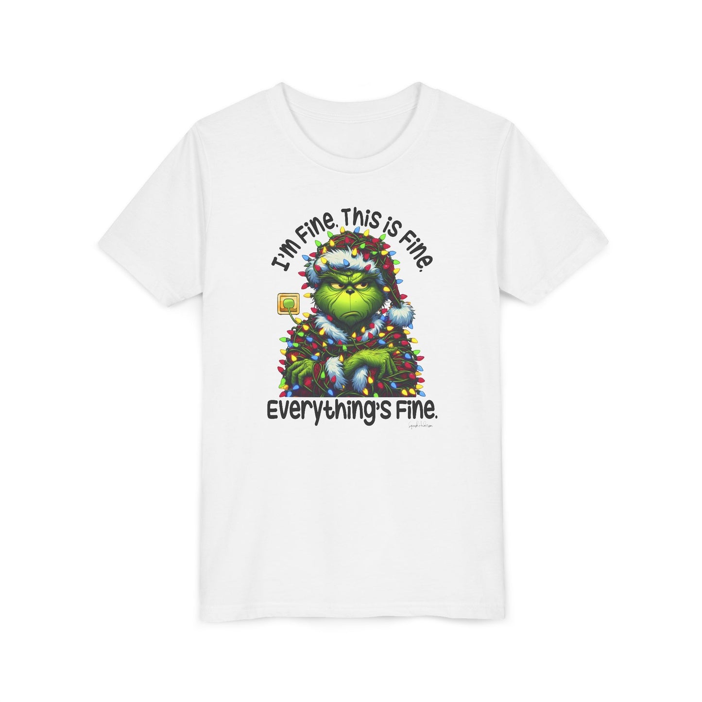 I’m fine this fine grinch Youth Short Sleeve Tee image 2