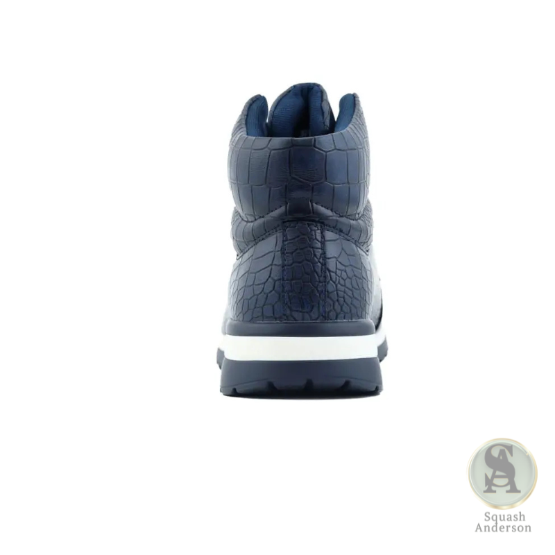 Ryder Navy Croc-Embossed Sneakers