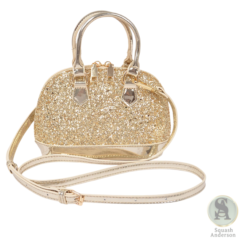 Glitter Mirror Top Handle Crossbody Bag