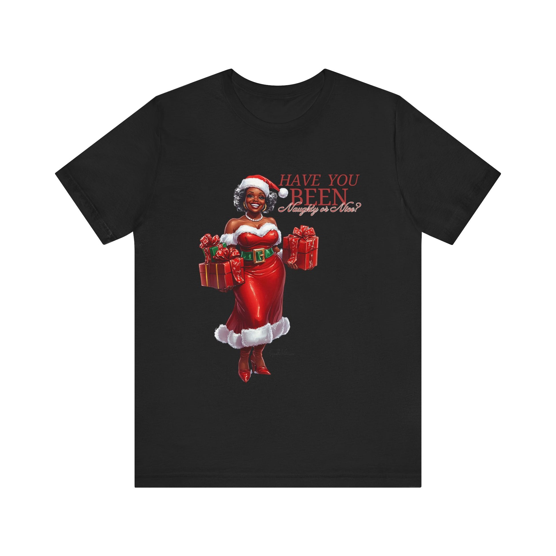 Mrs Claus Naughty or Nice Unisex Jersey Short Sleeve Tee image 4
