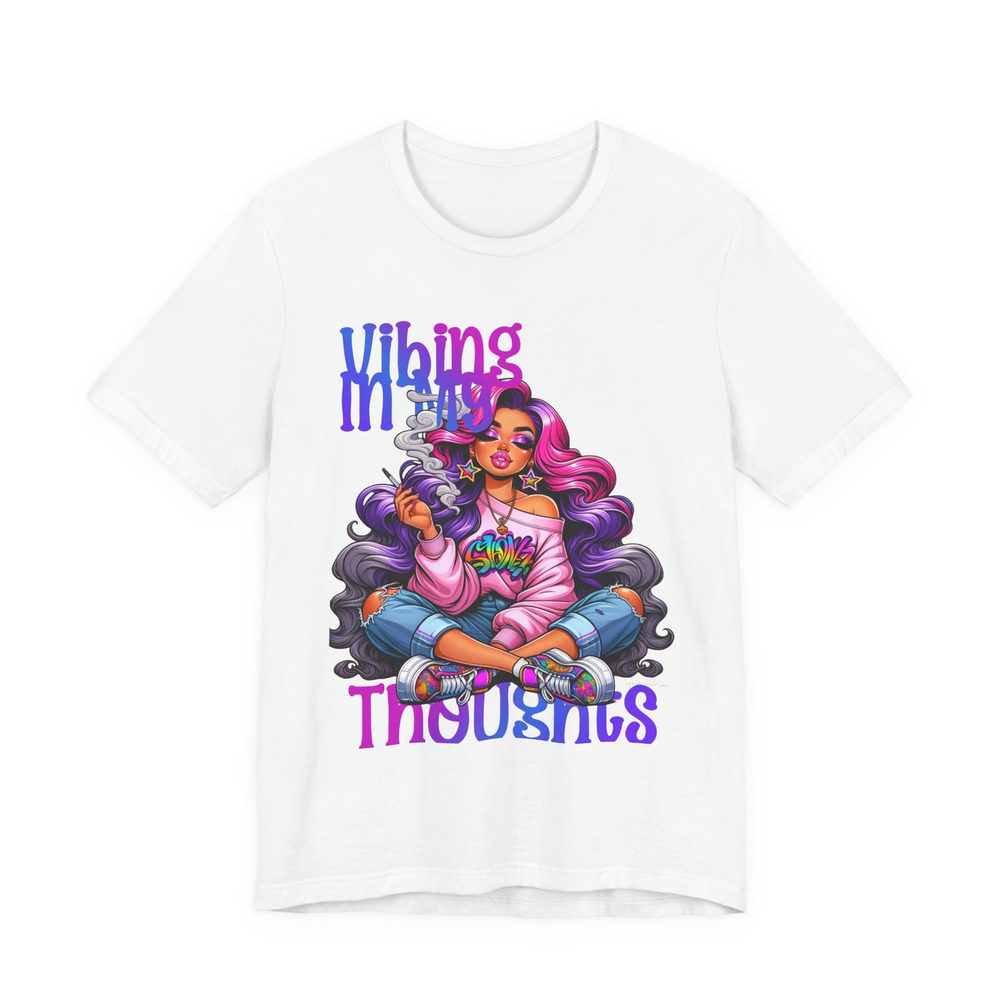 Vibing in my thoughts Unisex Jersey Short Sleeve Tee image 2