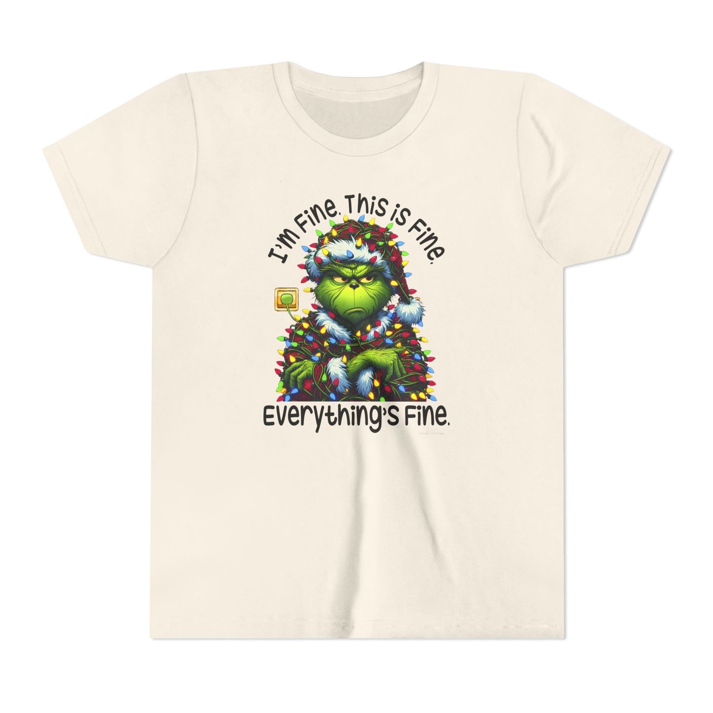 I’m fine this fine grinch Youth Short Sleeve Tee image 12