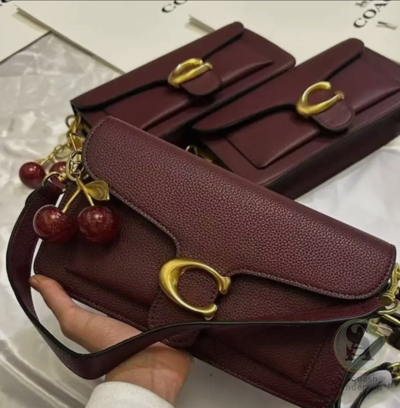 Cherry Luxe Spark Bag Charm & Keychain