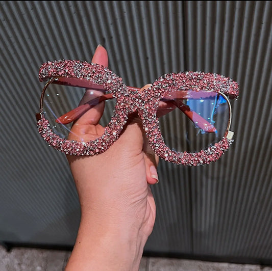 Large Frame Fashionable Diamond GLASSES