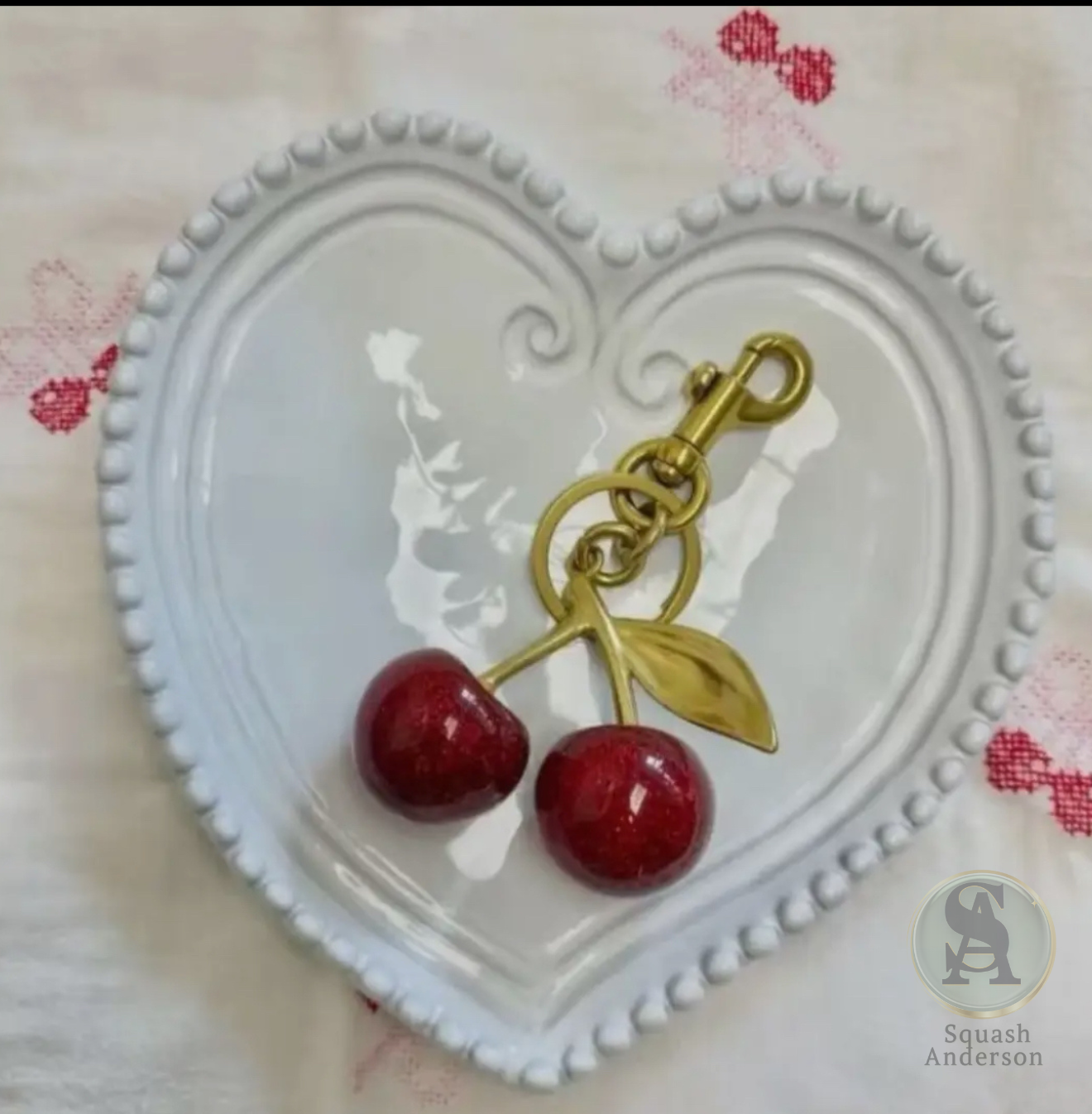 Cherry Luxe Spark Bag Charm & Keychain