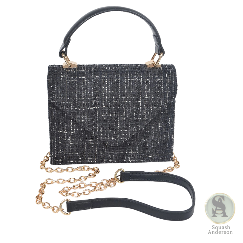 Tweed Top Handle Crossbody Bag