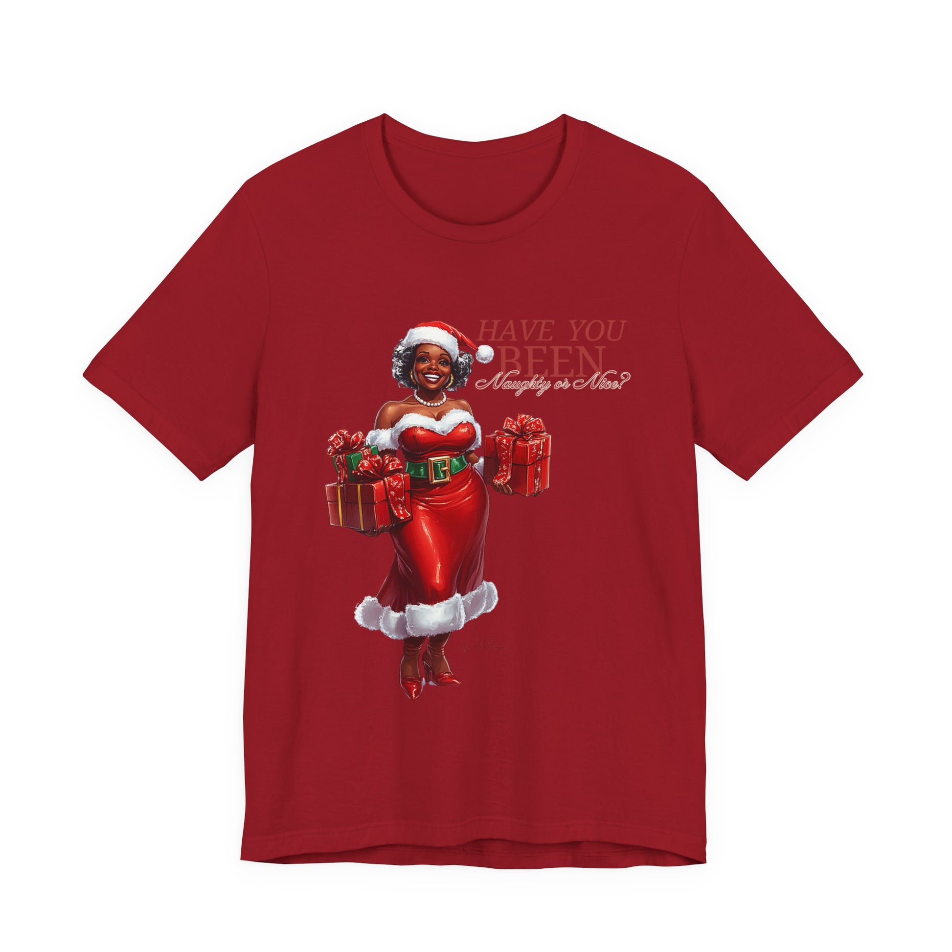Mrs Claus Naughty or Nice Unisex Jersey Short Sleeve Tee image 14