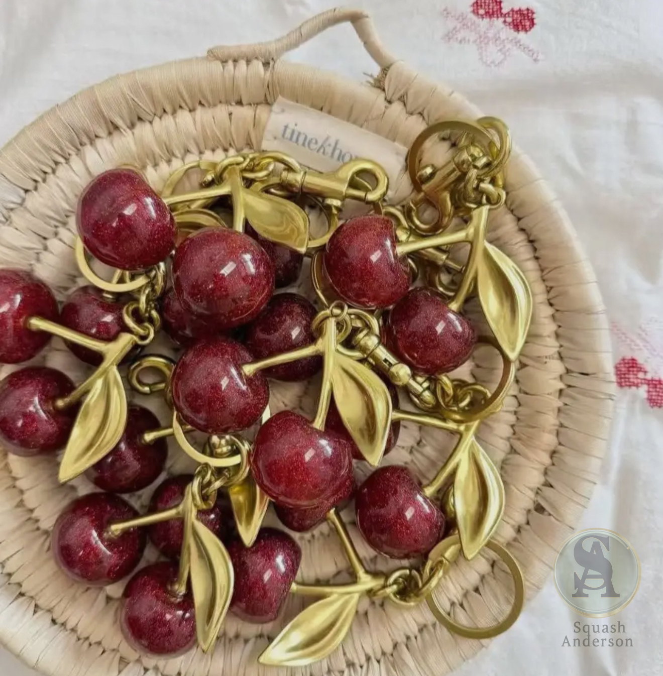 Cherry Luxe Spark Bag Charm & Keychain