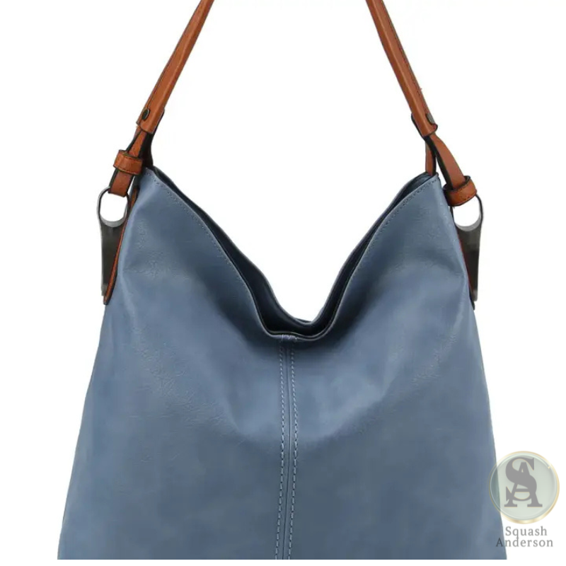2-Side Metal Accent Hobo Bag