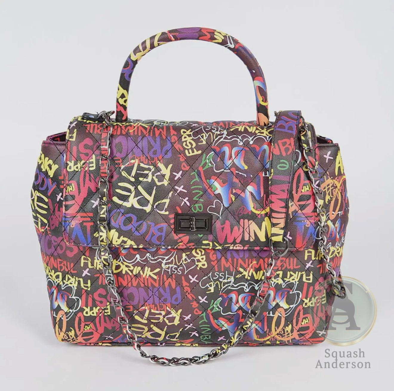 Off the wall Multi Graffiti Clutch