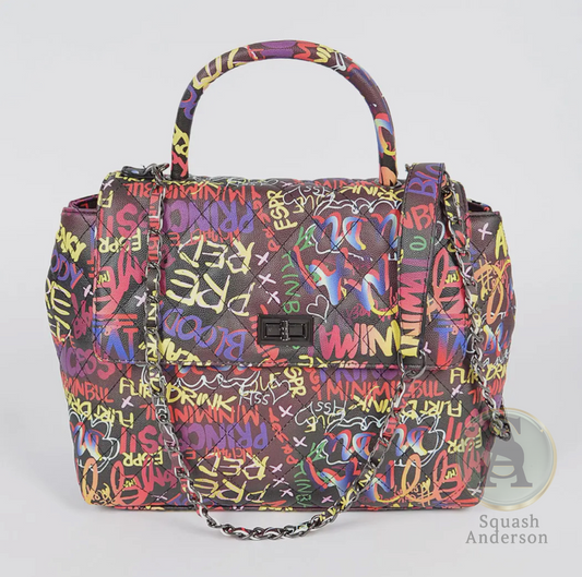 Off the wall Multi Graffiti Clutch