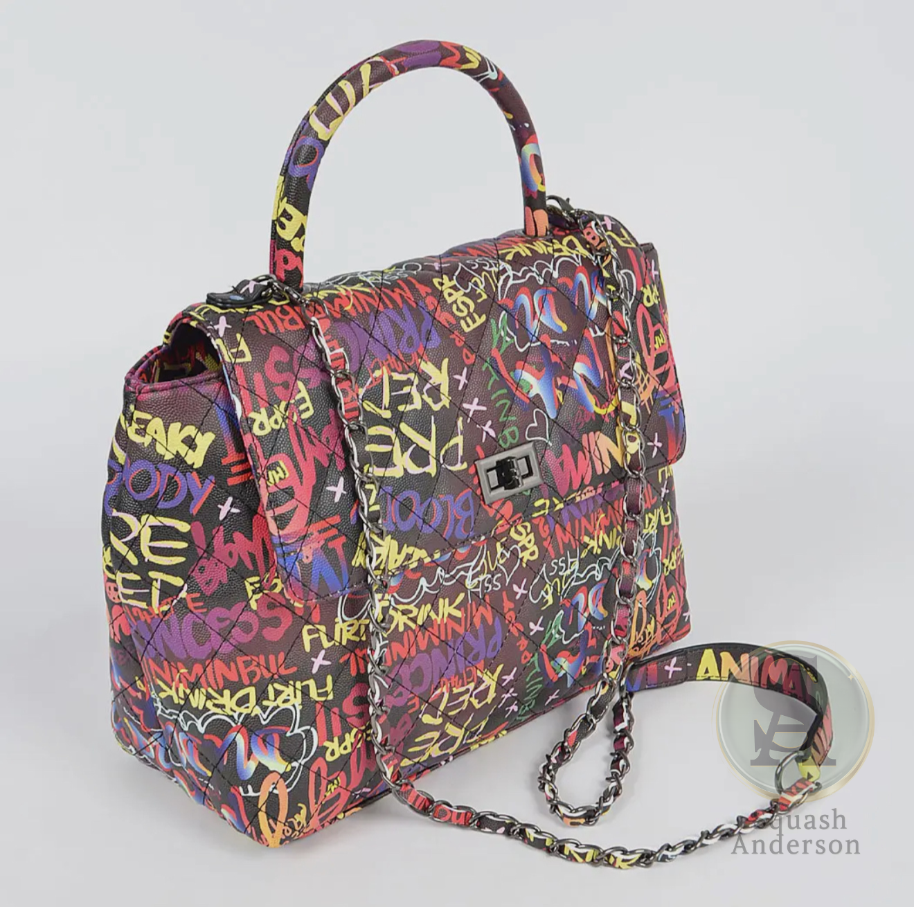 Off the wall Multi Graffiti Clutch