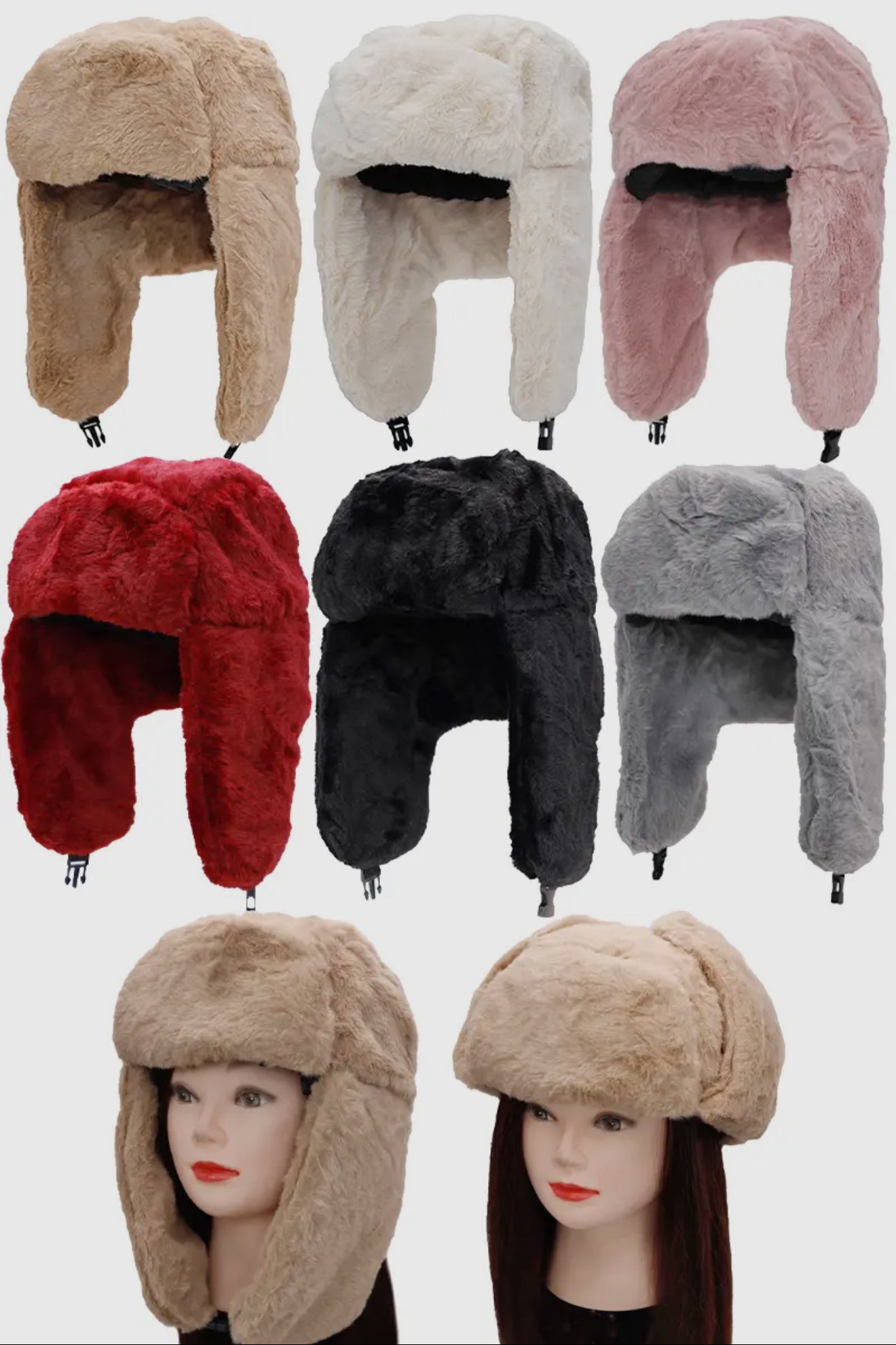 Faux Fur Bomber Trapper Hat