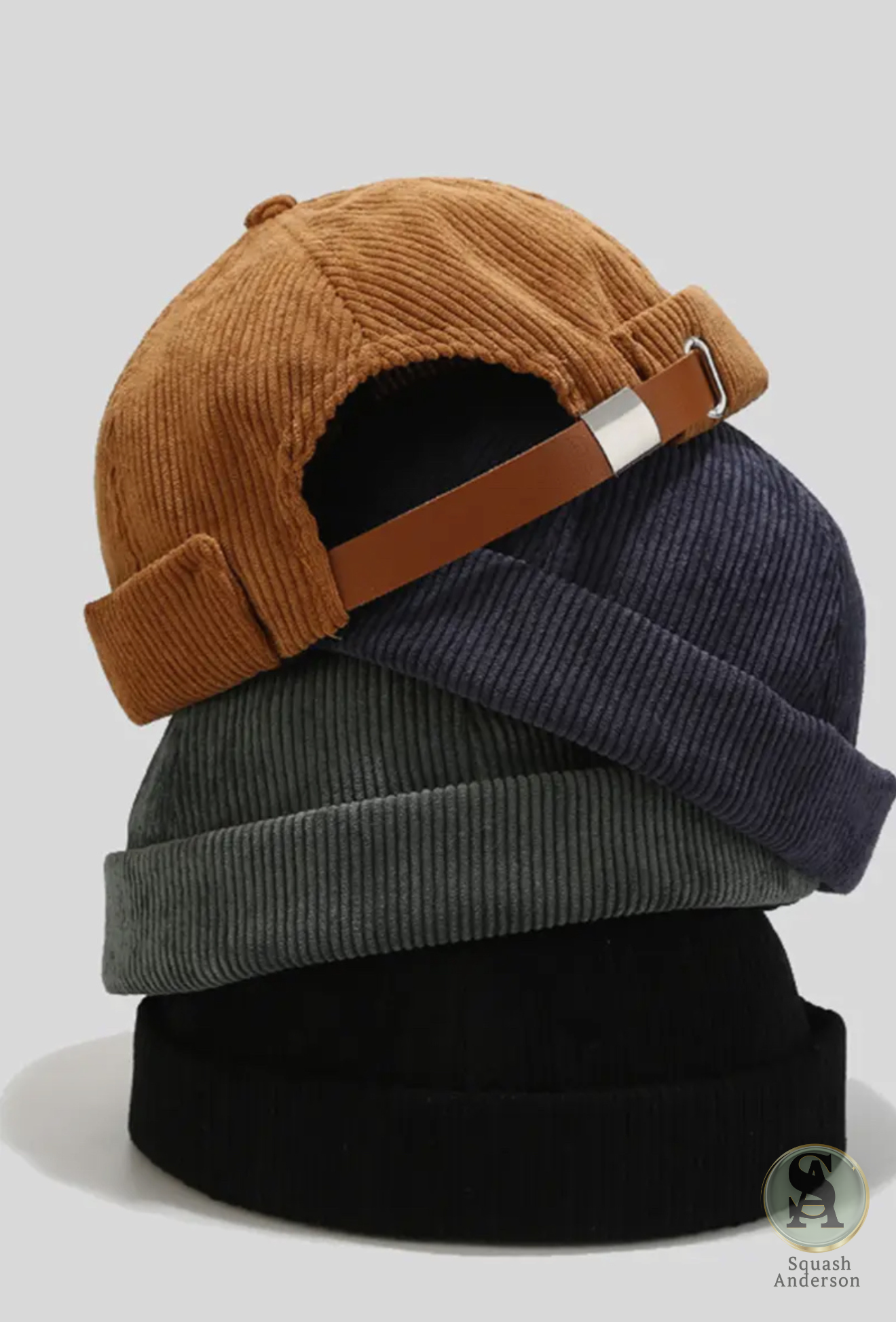 Solid Color Corduroy Melon Hat