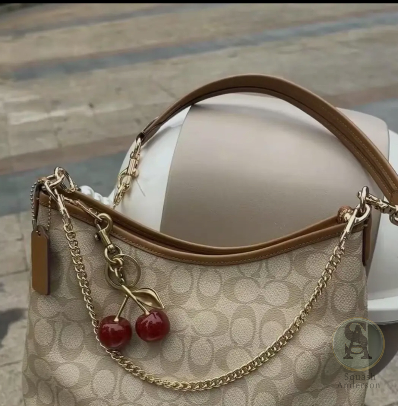 Cherry Luxe Spark Bag Charm & Keychain