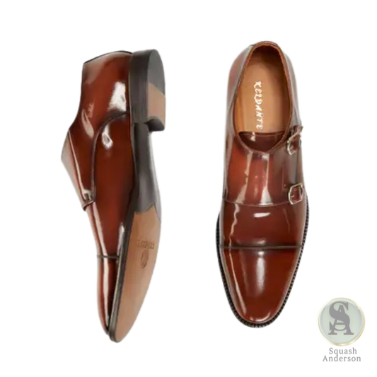 Keldante Double Monk Strap Brown Shoe