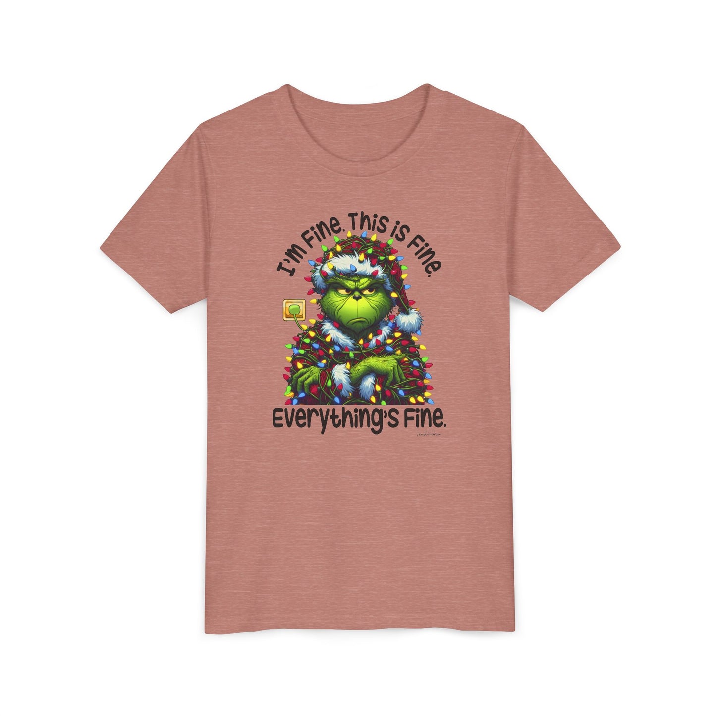 I’m fine this fine grinch Youth Short Sleeve Tee image 10