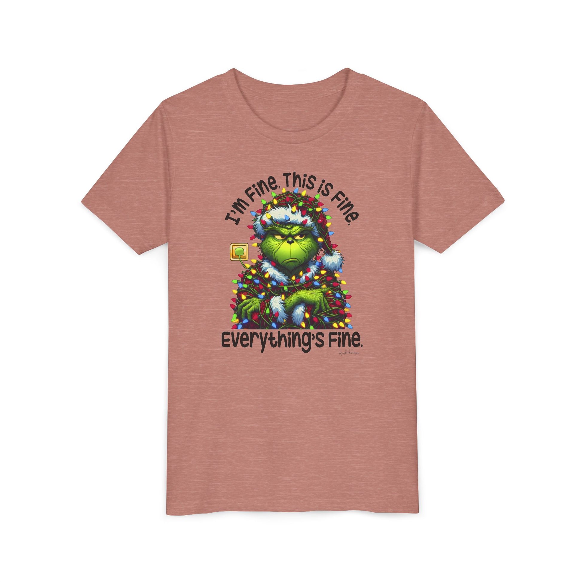 I’m fine this fine grinch Youth Short Sleeve Tee image 10