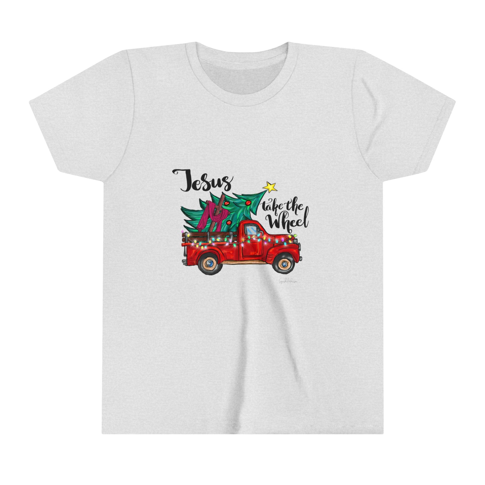 Jesus Take The Wheel Youth Short Sleeve Tee image 2