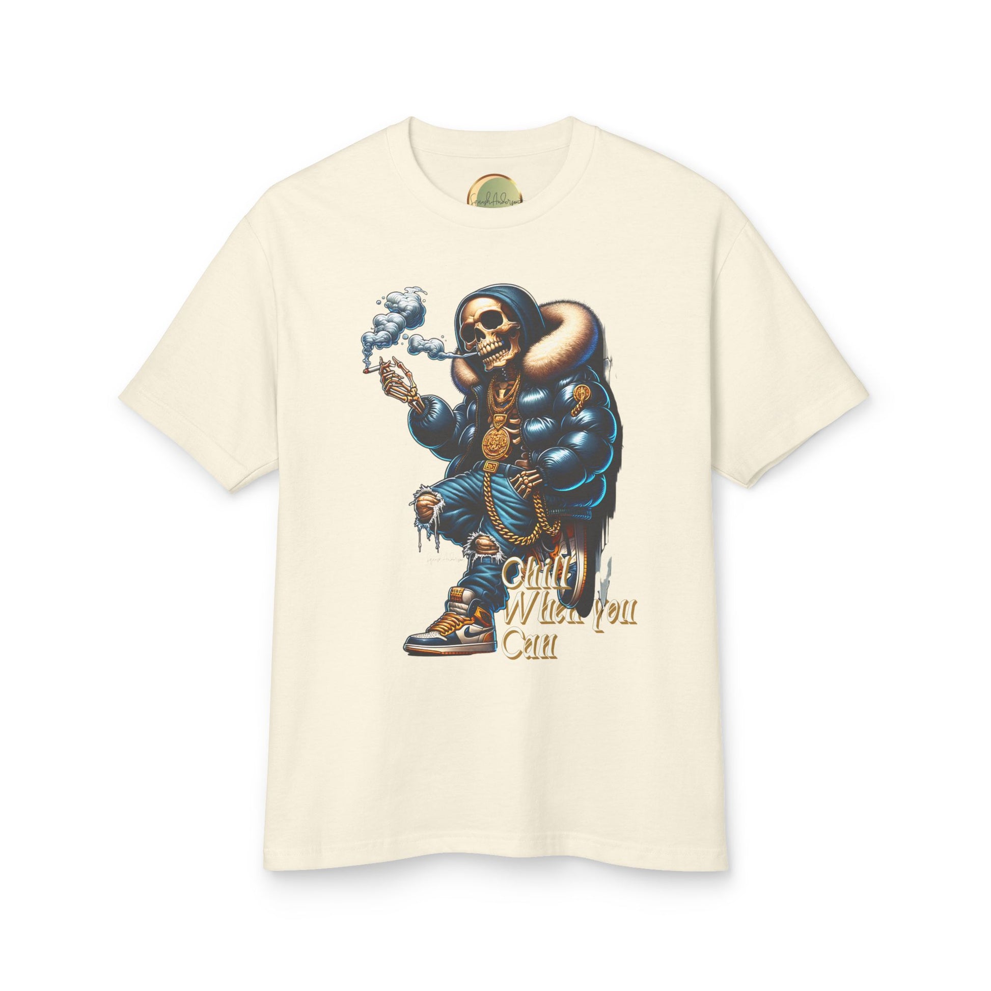 Chill When You Can Skeleton Unisex Garment-Dyed Heavyweight Cotton Tee image 0