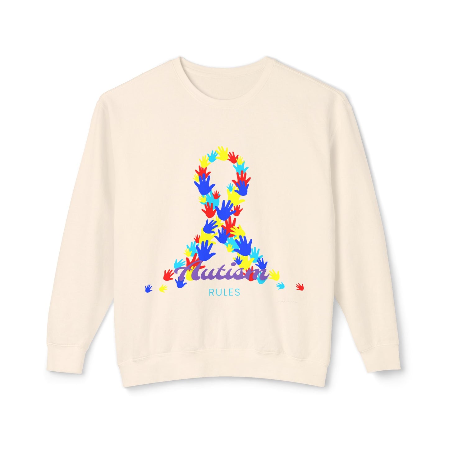 Autism Rules Unisex Lightweight Crewneck Sweatshirt image 4