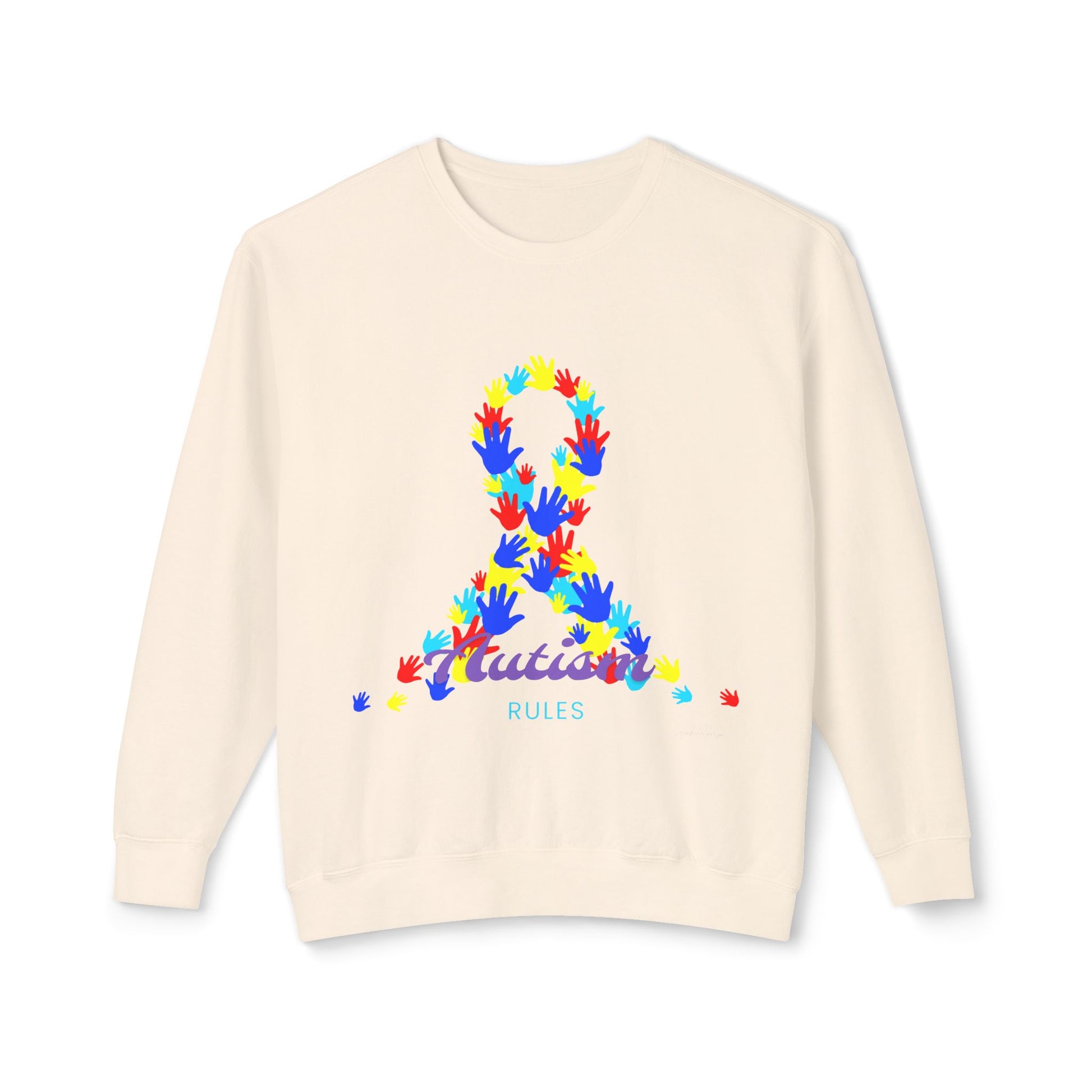 Autism Rules Unisex Lightweight Crewneck Sweatshirt image 4