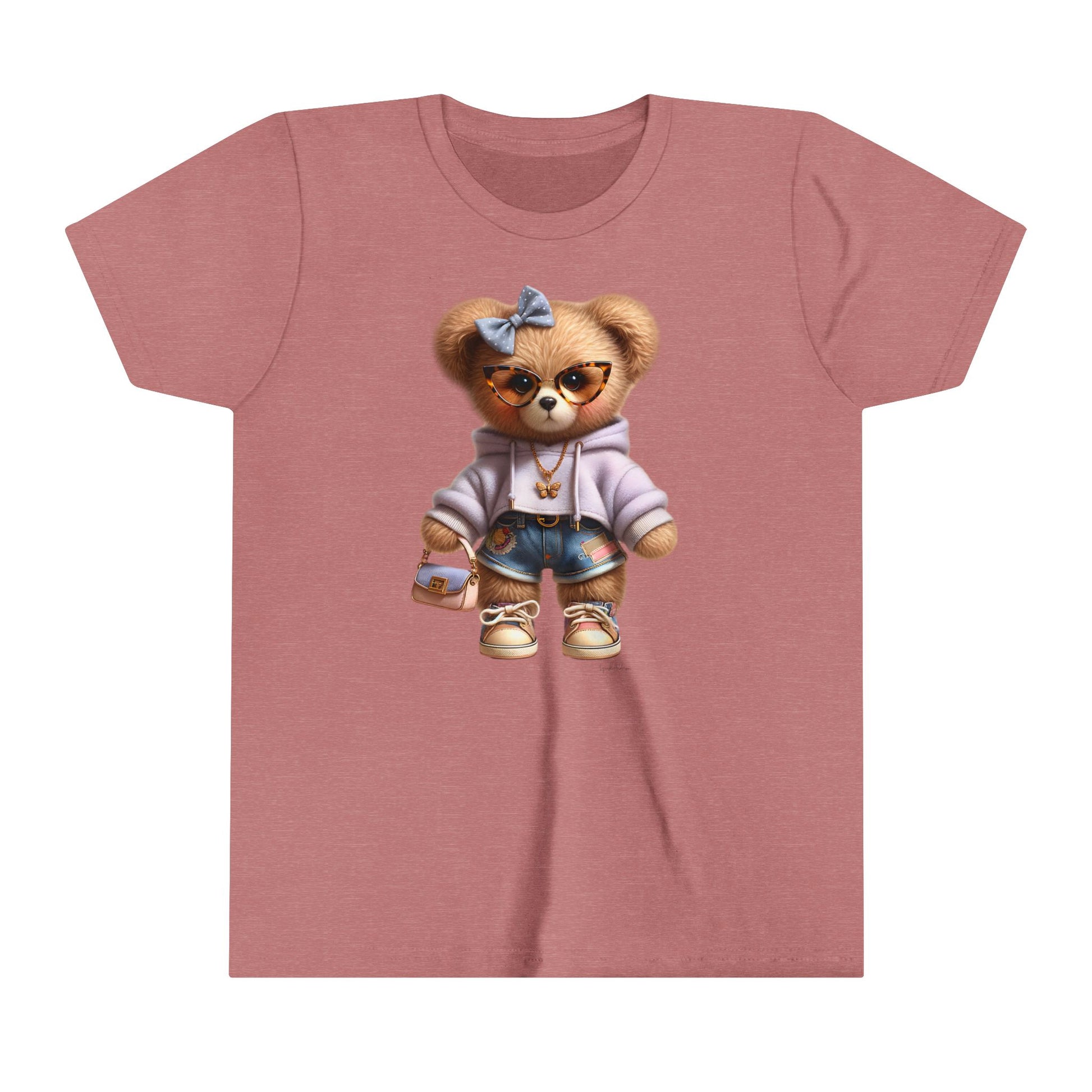 Cute girl bear Youth Short Sleeve Tee image 4