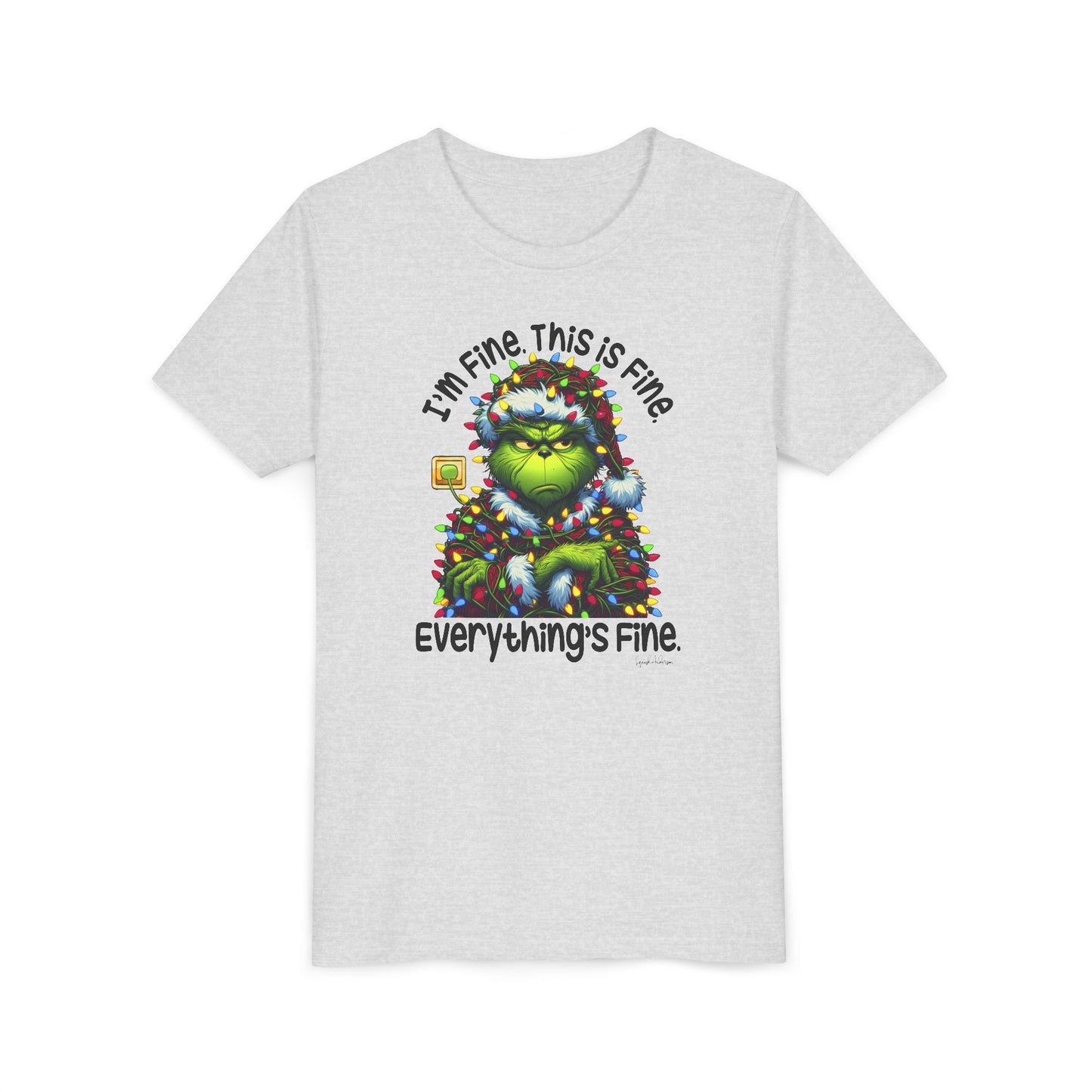 I’m fine this fine grinch Youth Short Sleeve Tee image 6