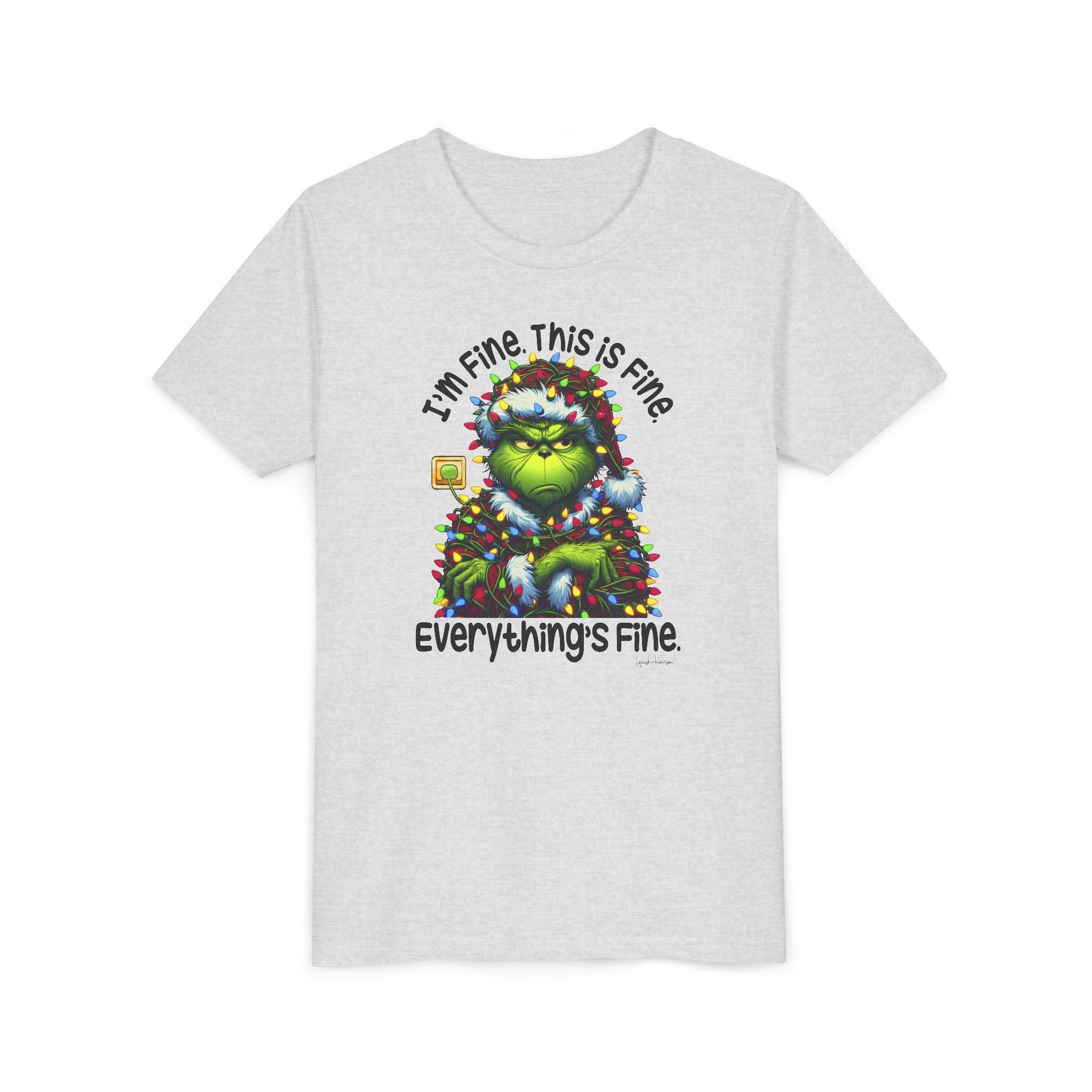 I’m fine this fine grinch Youth Short Sleeve Tee image 6