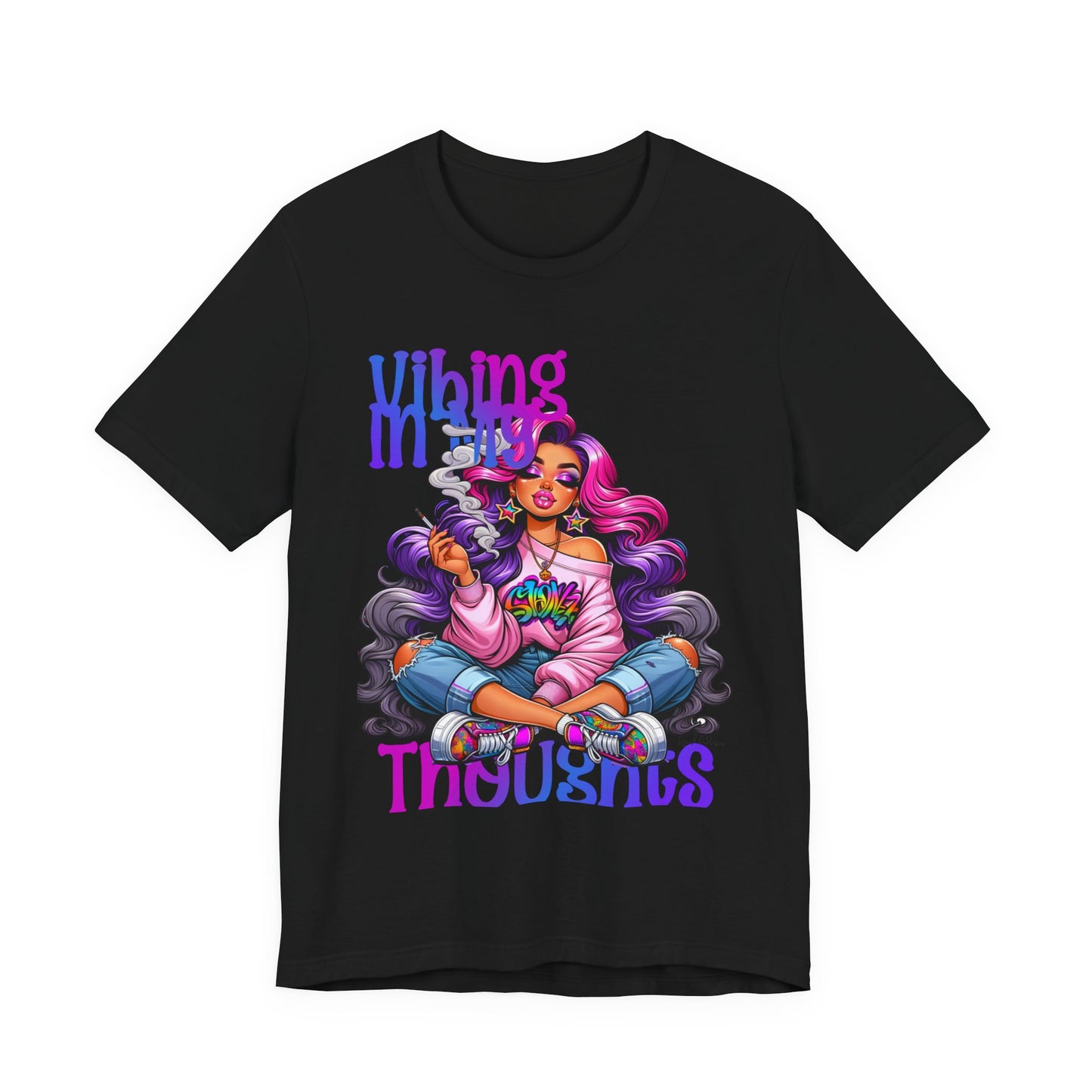 Vibing in my thoughts Unisex Jersey Short Sleeve Tee image 6