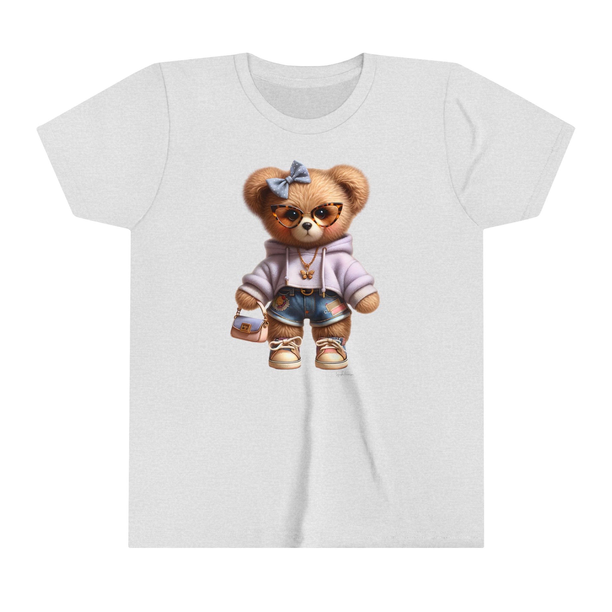 Cute girl bear Youth Short Sleeve Tee image 2