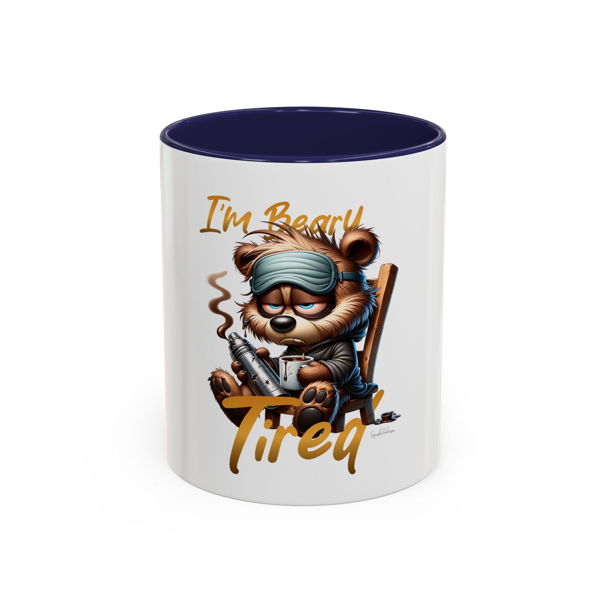 Beary Tired Accent Coffee Mug (11, 15oz) image 4