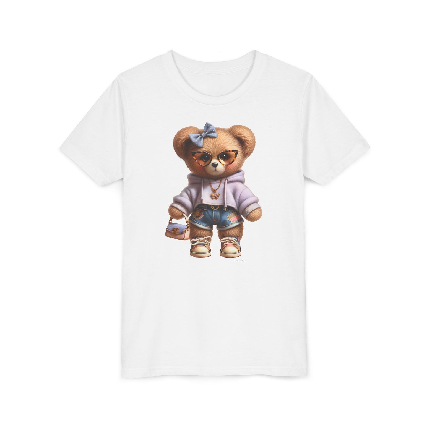 Cute girl bear Youth Short Sleeve Tee image 2