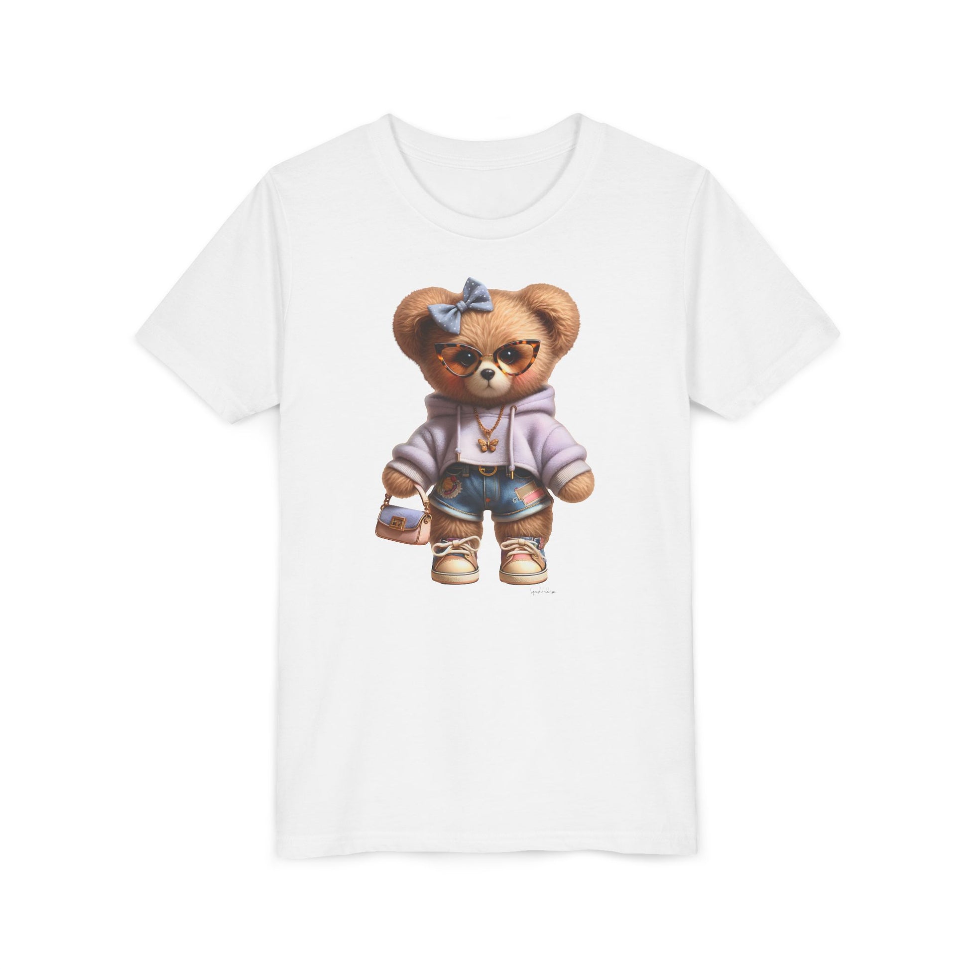 Cute girl bear Youth Short Sleeve Tee image 2