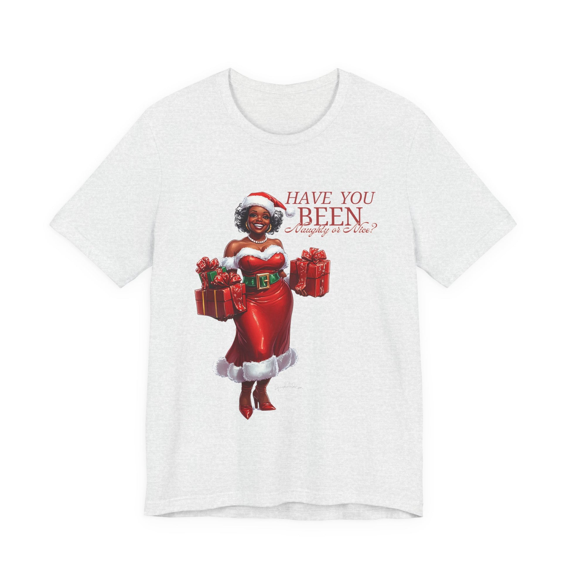 Mrs Claus Naughty or Nice Unisex Jersey Short Sleeve Tee image 2